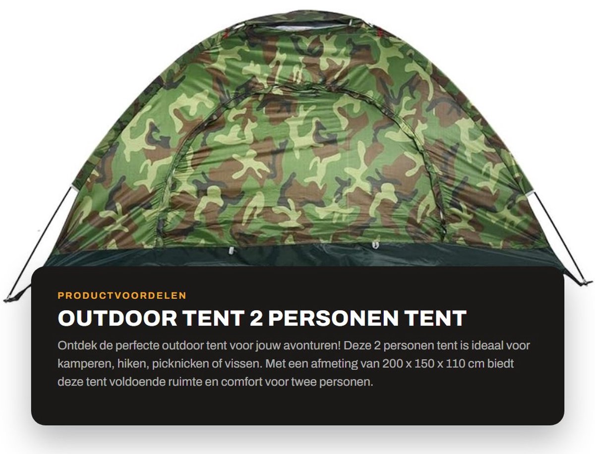 Inovra- Kampeertent UV-bescherming - 2 Persoons Tent - Waterdicht - Ademend - Snelle Installatie - Hoogwaardige Materialen - Tentje