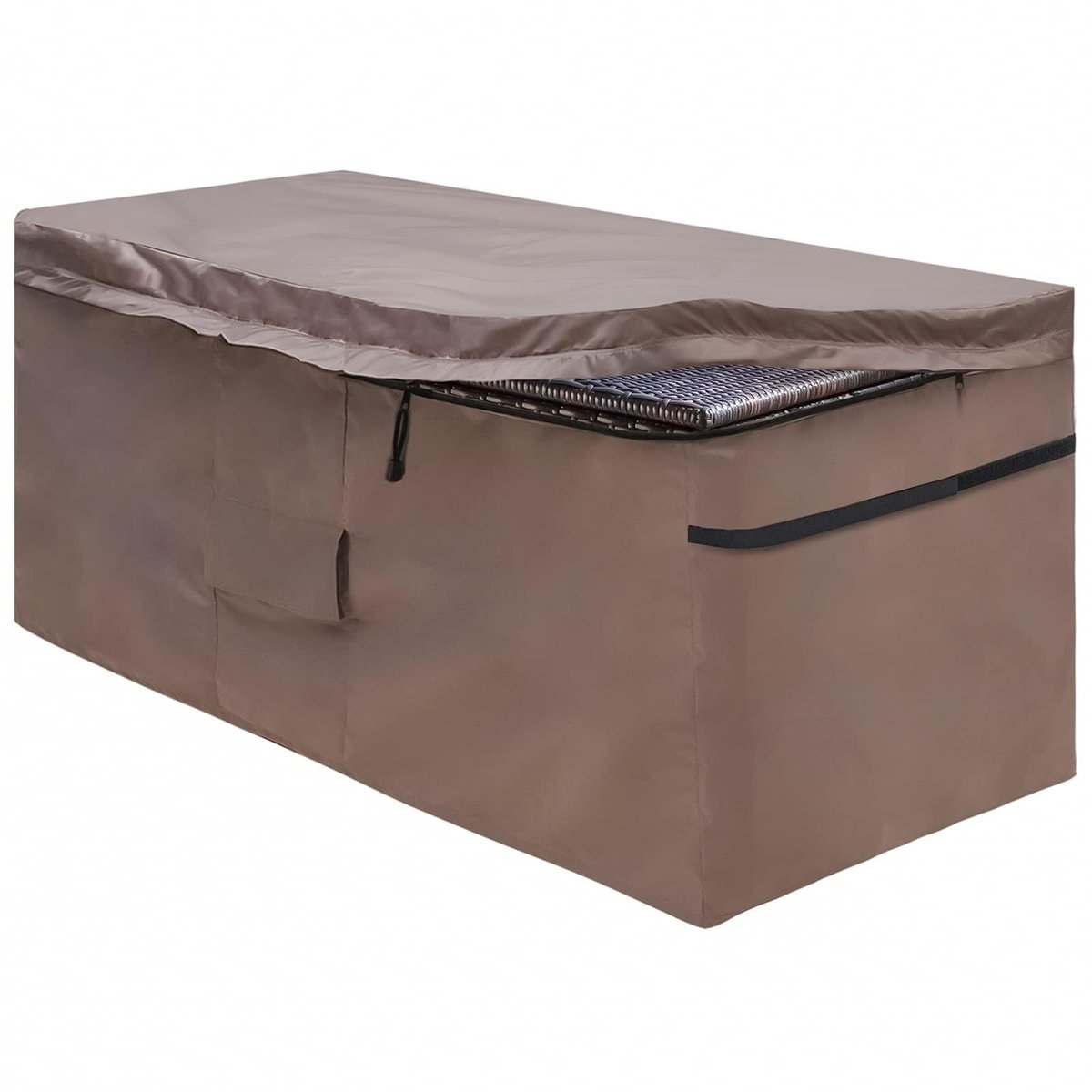 Inovra- Afdekking Waterdicht - Beschermhoes Tuinbox - Ritssluiting - Ventilatieopening - Verstelbare Haken - 420D Oxford (123 x 55 x 62 cm)