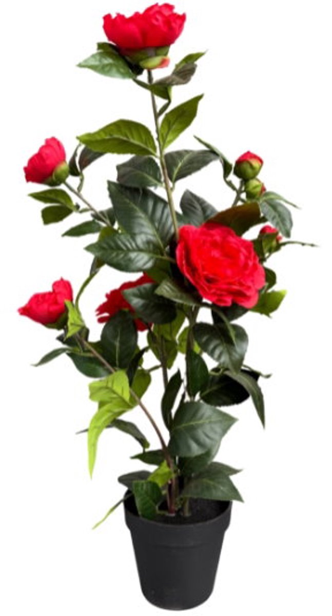Roos rood in pot H 60 cm kunstplant Oosterik Home