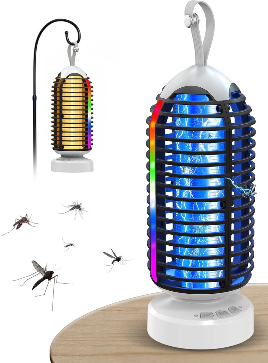 Thijox - Elektrische Muggenlamp 3000V - LED Insecticide voor Binnen en Buiten - Waterdicht IPX4 - Ideaal voor Huis, Tuin, Terras en Camping - Zwart