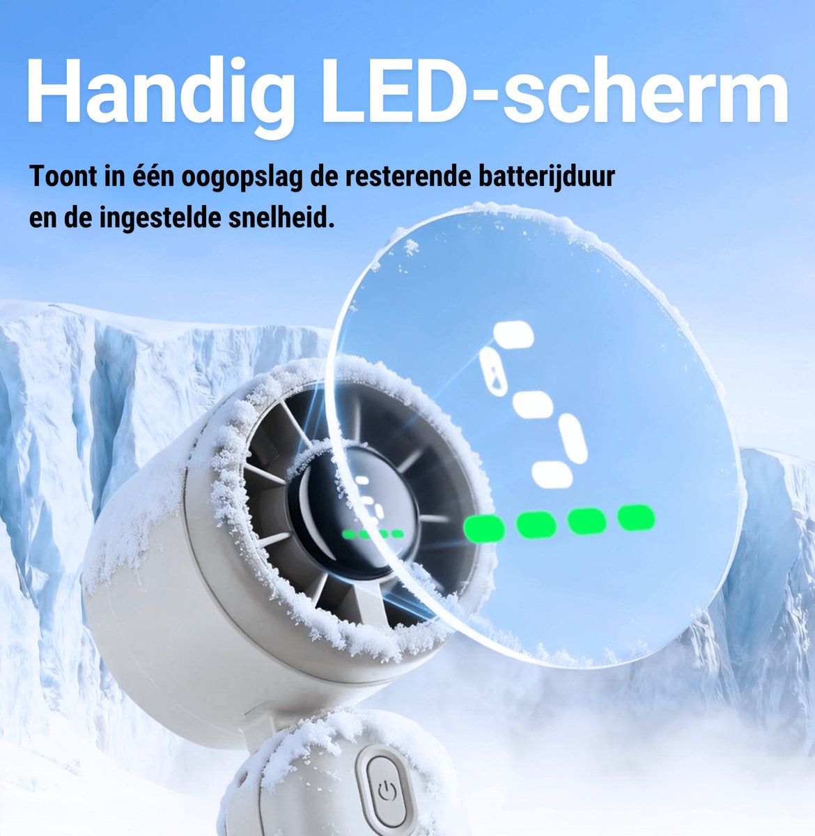 Diveblues® 3-in-1 Draagbare Handventilator Oplaadbaar - iTurbo 9,2 m/s - Compact & Lichtgewicht - Mini Hand Fan — afbeelding 3