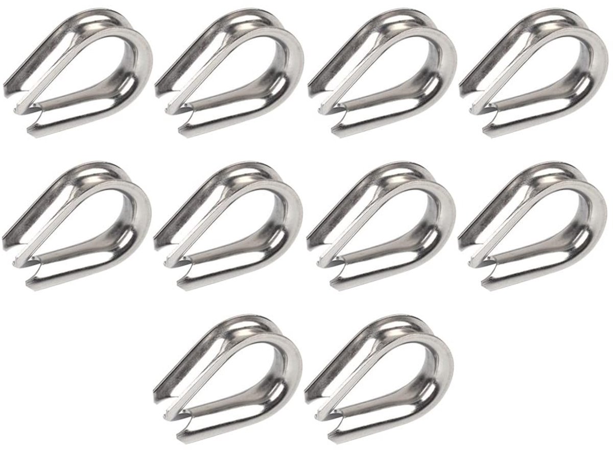 Dailygoods- Staalkabel M10 - Roestvrij Staal 304 - Bevestigingsring - Kabelhuls - Slijtagebescherming - Geschikt voor Draadkabels