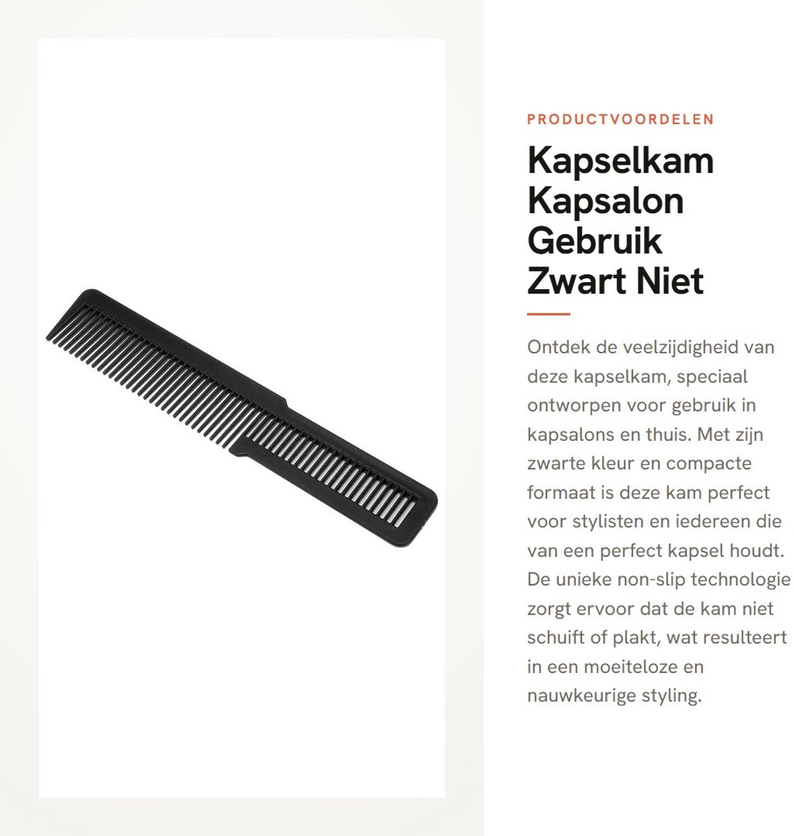 Dailygoods- Kapselkam antislip - Zakkam - Kappers kammen - Knipkam - Lichtgewicht - Geschikt voor kapsalon - Kapperskam
