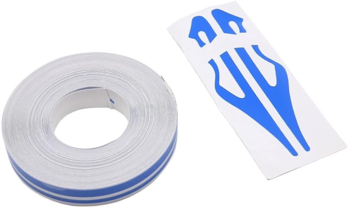 DIY Vinyl Blauwe Pinstripe Tape voor Auto's - Waterdichte Pinstriping Decals, 32x1,2 cm, Universele Auto Stickers voor Trim en Emblemen