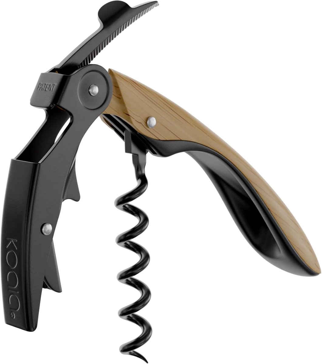Thijox - Koala Spain High-Tech Kurkentrekker met Automatische Lip, 2-Takt, Eikenhoutlook, Ergonomisch en Slijtvaste Kroonopener voor Feest, Keuken, Ca