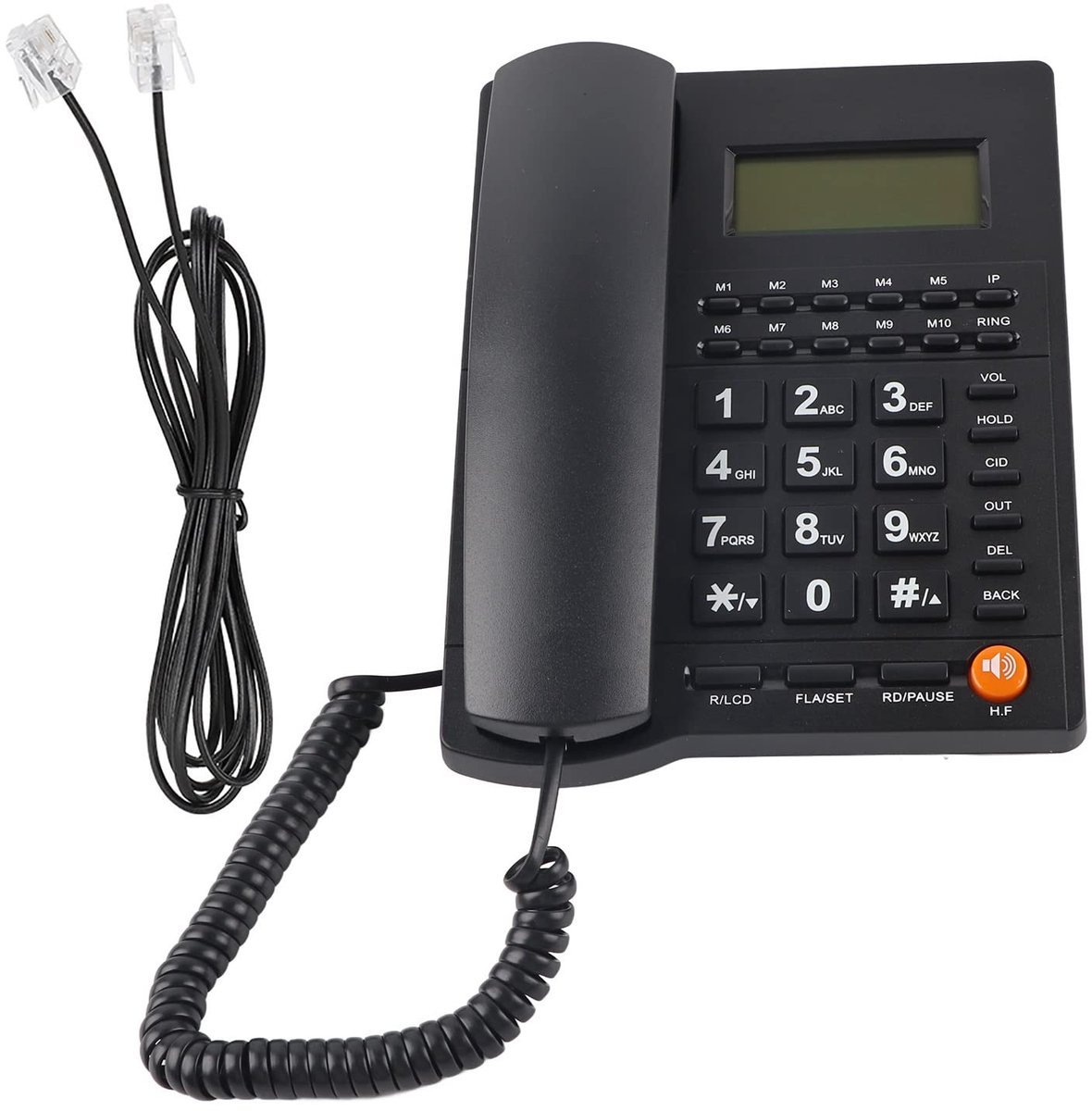 Dailygoods- Vaste Telefoon Nummerherkenning - Achtergrondverlichting - Telefoon met 10 Groepen Snelkoppelingen - Geschikt voor Thuiskantoor - Hotel/Restaurant - Zwart