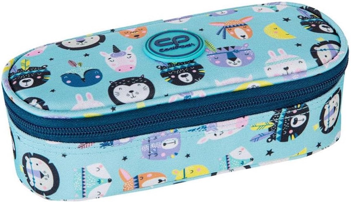 Thijox - Pennenetui CAMPUS Indian Zoo, Multicolor, Hardkit met Organizer, Geschikt voor Schoolbenodigdheden, Ruimte voor Snuisterijen, Ideaal voor Kin
