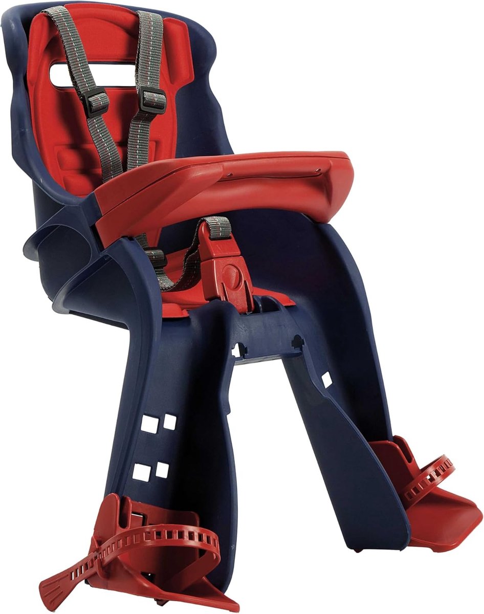 Thijox - Fietsstoeltje Voor Kinderen - OKBABY Orion - Veilig Voorop de Fiets - Geschikt voor 7 tot 15 kg - Blauw en Rood - Ideaal voor Fietstochten me