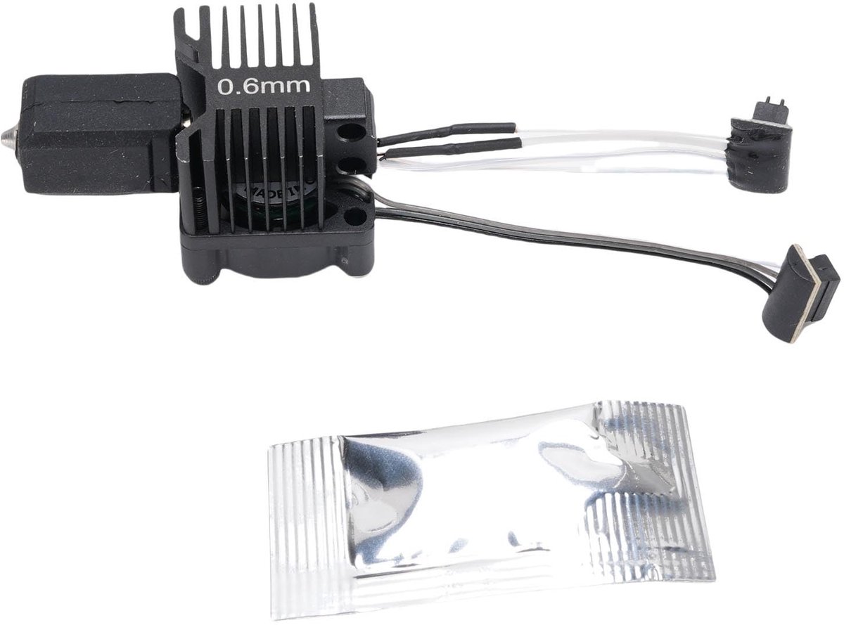 Dailygoods- Hotend Complete Kit - Geïntegreerd Mondstuk 0,6 mm - Harde Staal - Hoge Temperatuurdruk - Geschikt voor PLA/ABS/PETG - Efficiënte Warmteoverdracht - 3D Printer Nozzle