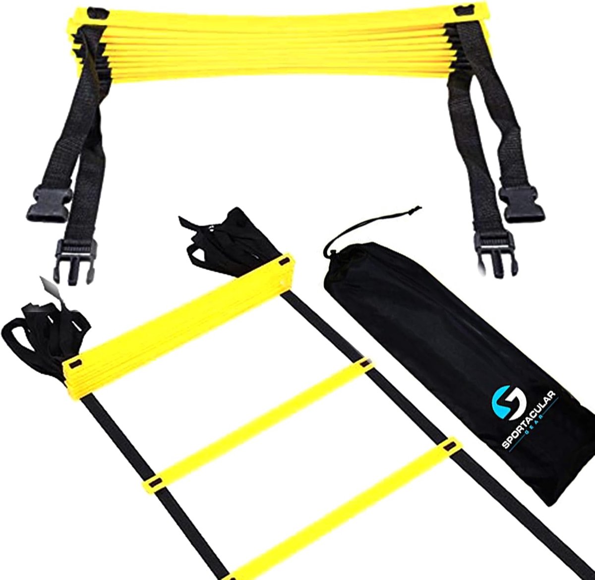Thijox - Tactifol Coördinatieladder 4m met Tas - Trainingladder voor Coördinatietraining, Agility Training, Voetbal, Basketbal en Fitness - Ideaal voo