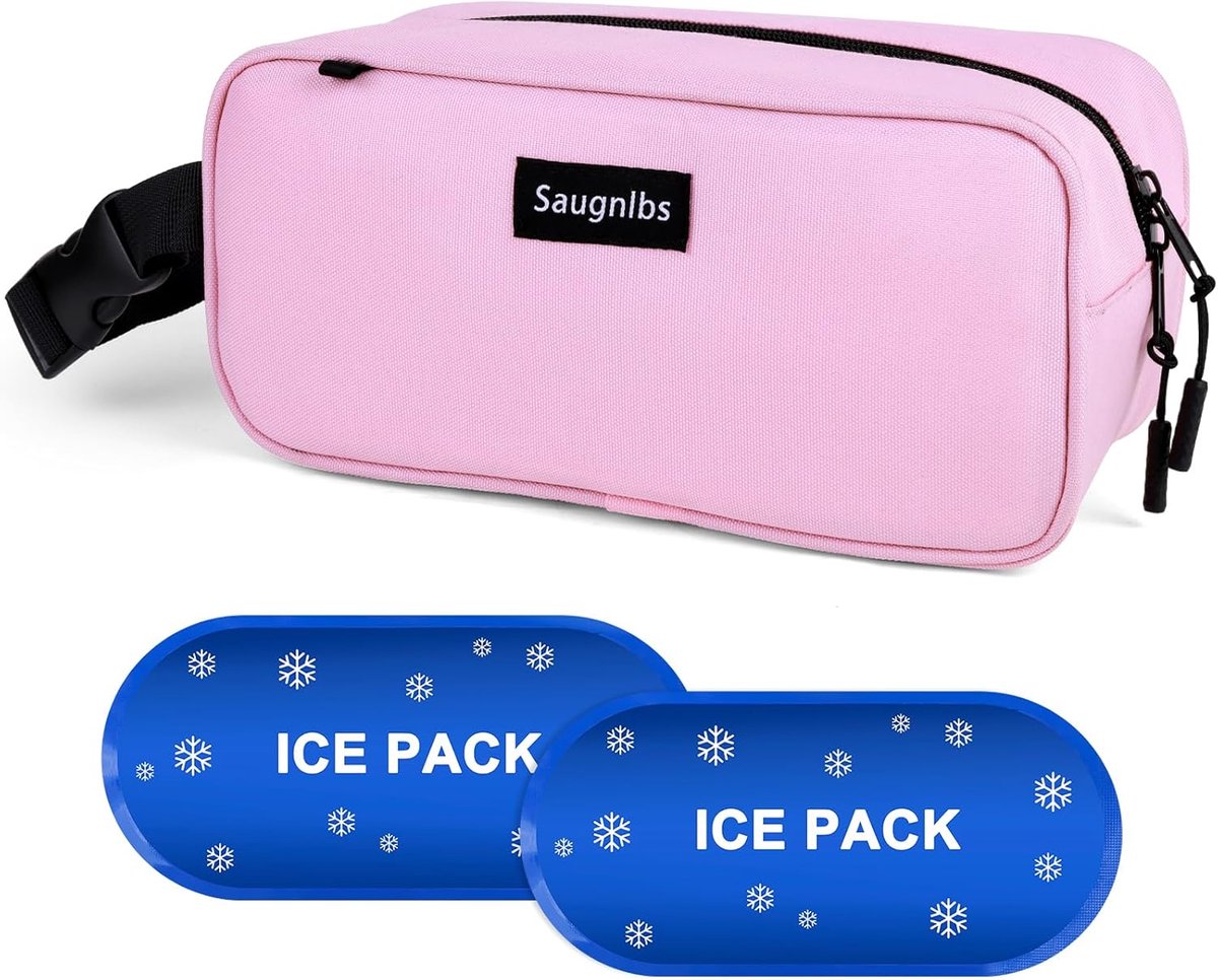 Thijox - Kleine Koeltas, Mini-Koeltas, Isolatiebox met Koelaccu's, Geïsoleerde Lunchtas met Greepgesp, Vriesbare Lunchtas voor Reizen, Werk, School, O