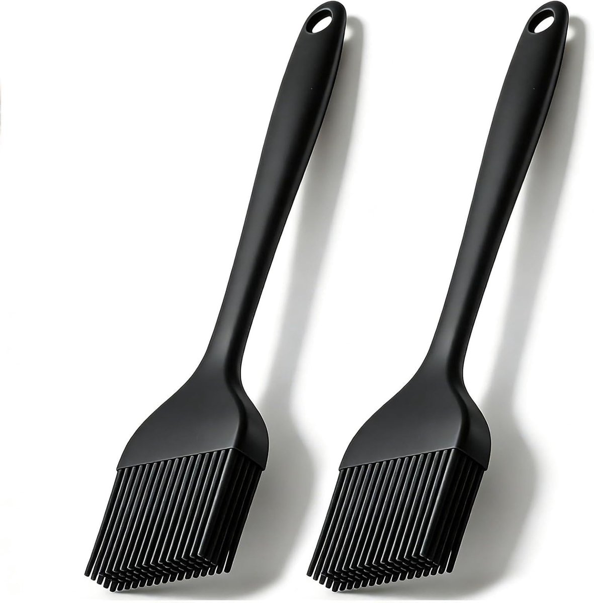 Siliconen kwasten 21 cm - zwart - hittebestendig - ideaal voor bakken - ShopVlot