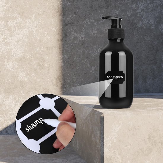 Dailygoods- Shampooflessen navulbaar 300 ml - Set van 4 - Zeepdispenserflessen - Lotionpomp - Antislip schroefdraad - Duurzaam PET materiaal - Dispenserflessen van Dailygoods — afbeelding 5