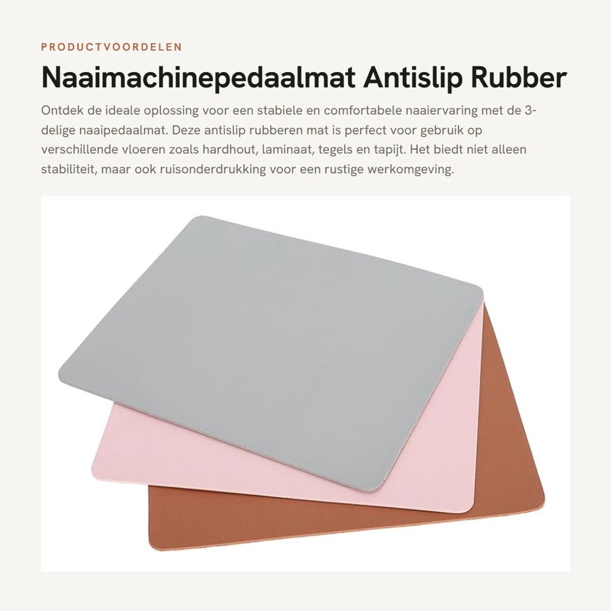 Dailygoods- Naaimachinepedaalmat Antislip - Naaimachinepad - Naaiaccessoire - 3-delig - 9,1 x 7,5 Inch - Comfortabel en gemakkelijk te reinigen - Voetpedaalmat