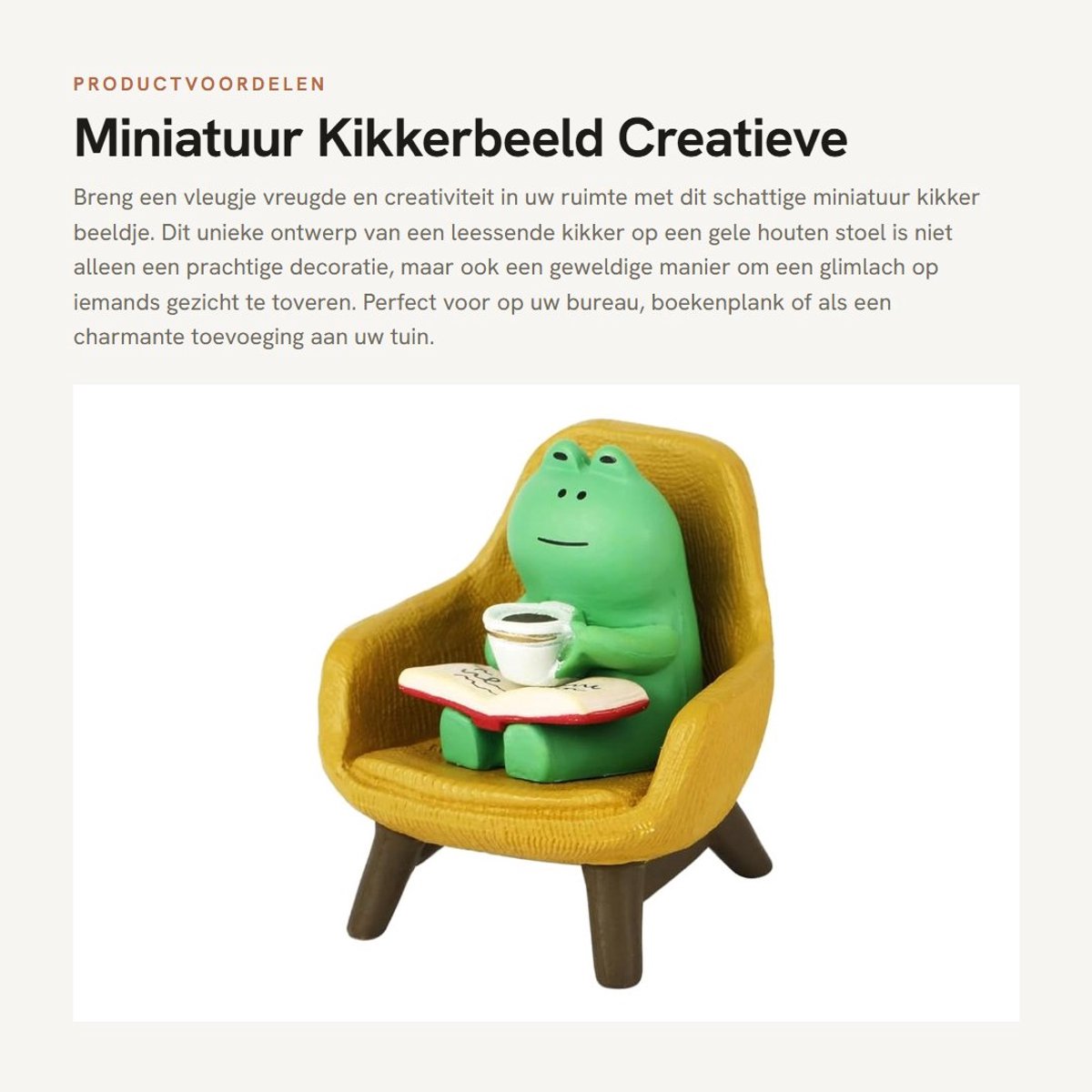 Dailygoods - Miniatuur Kikkerbeeld - Creatieve Kikkersculptuur - Grappig en Schattig - Kleine Hars Ornament - Tuindecoratie - Perfect voor Thuis en Ka...