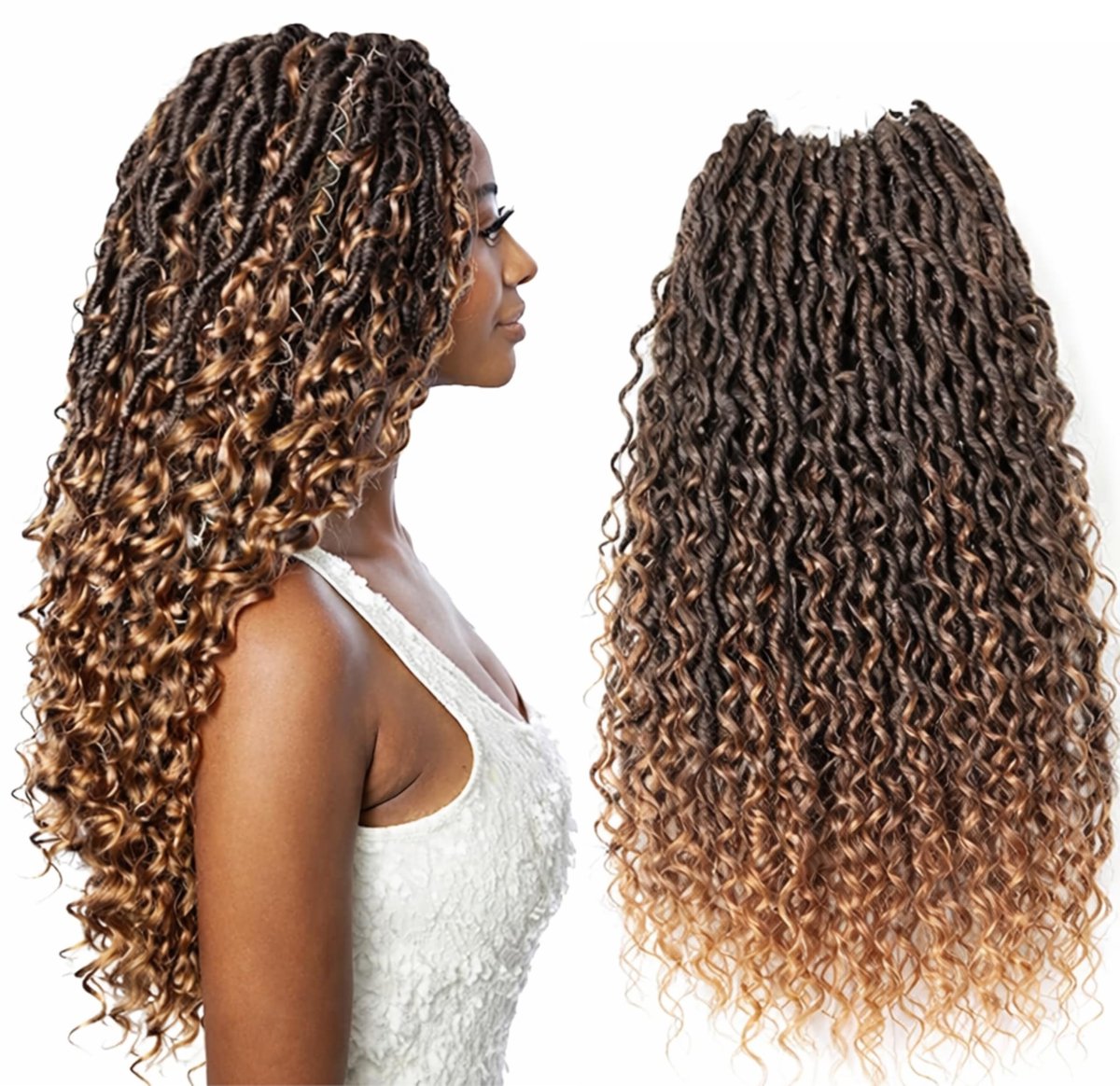 Dailygoods- Haarextensies 500g - Faux Locks - Boho Haakvlecht - Natuurlijke Look - 120 Strengen - Inclusief 3 Accessoires - Haarkralen