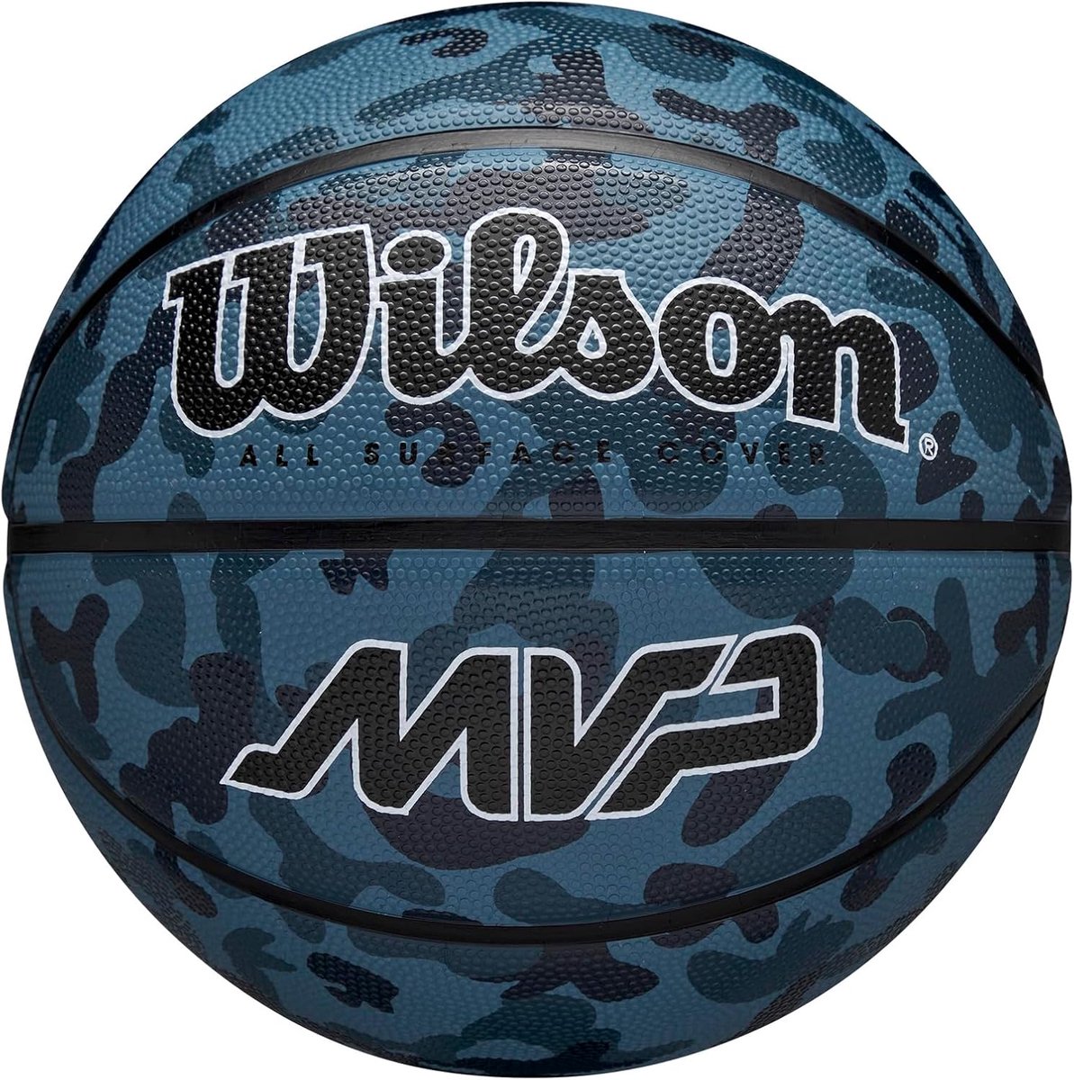 SnelShoppen - Unisex Basketbal Blauw 5 EU - Wilson MVP Camo, Hoogwaardig Rubber, Ideaal voor Training, Geschikt voor Velden, Verbeter je Vaardigheden,