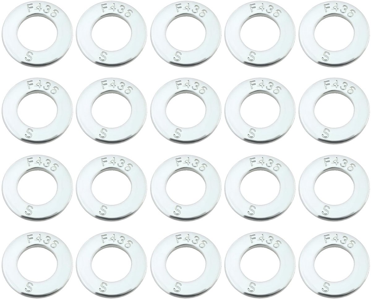 Dailygoods- Platte Wasmachines 20 Stuks - Extra Dikke - Zink Geel - Staal 38-45HRC - Voor Industriële Hardware - Bevestiging en Versterking - Bevestigingsschijf