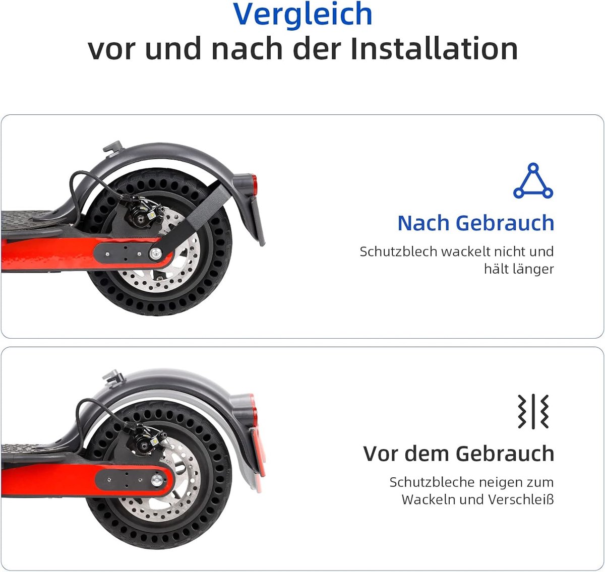 Thijox - Achterspatbord Metalen Houder voor Elektrische Step Xiaomi M365 Pro Pro 2 1S MI 3 - Duurzaam Reserveonderdeel voor Veiligheid en Stijl - Zwar