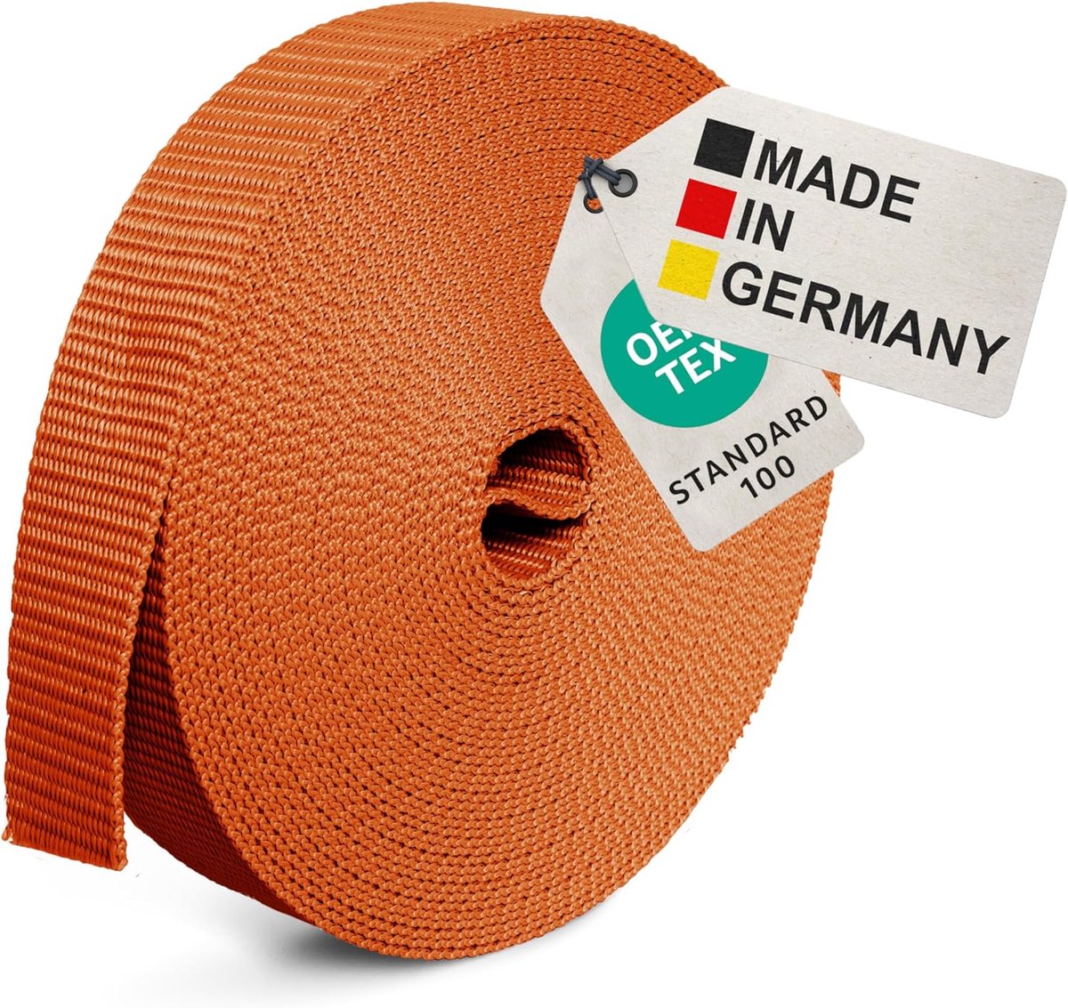 Thijox - 10 m Universele Riem 50 mm - Geweven Montageband van Polypropyleen - Ideaal voor Bevestigen, Naaien en Accessoires - Oranje - Duurzaam en Sli