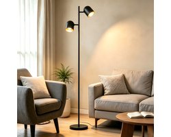 NETTLIFE Vloerlamp E14 - 2-Lichts - Zwart & Goud - Vintage I