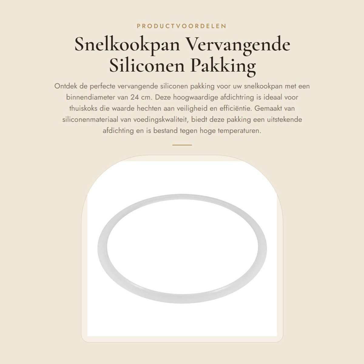 Dailygoods- Siliconen Pakking 24 Cm - Vervangende Afdichtring - Afdichtingsring - Duurzaam Siliconenmateriaal - Hoge Temperatuur Weerstand - Makkelijk te Installeren