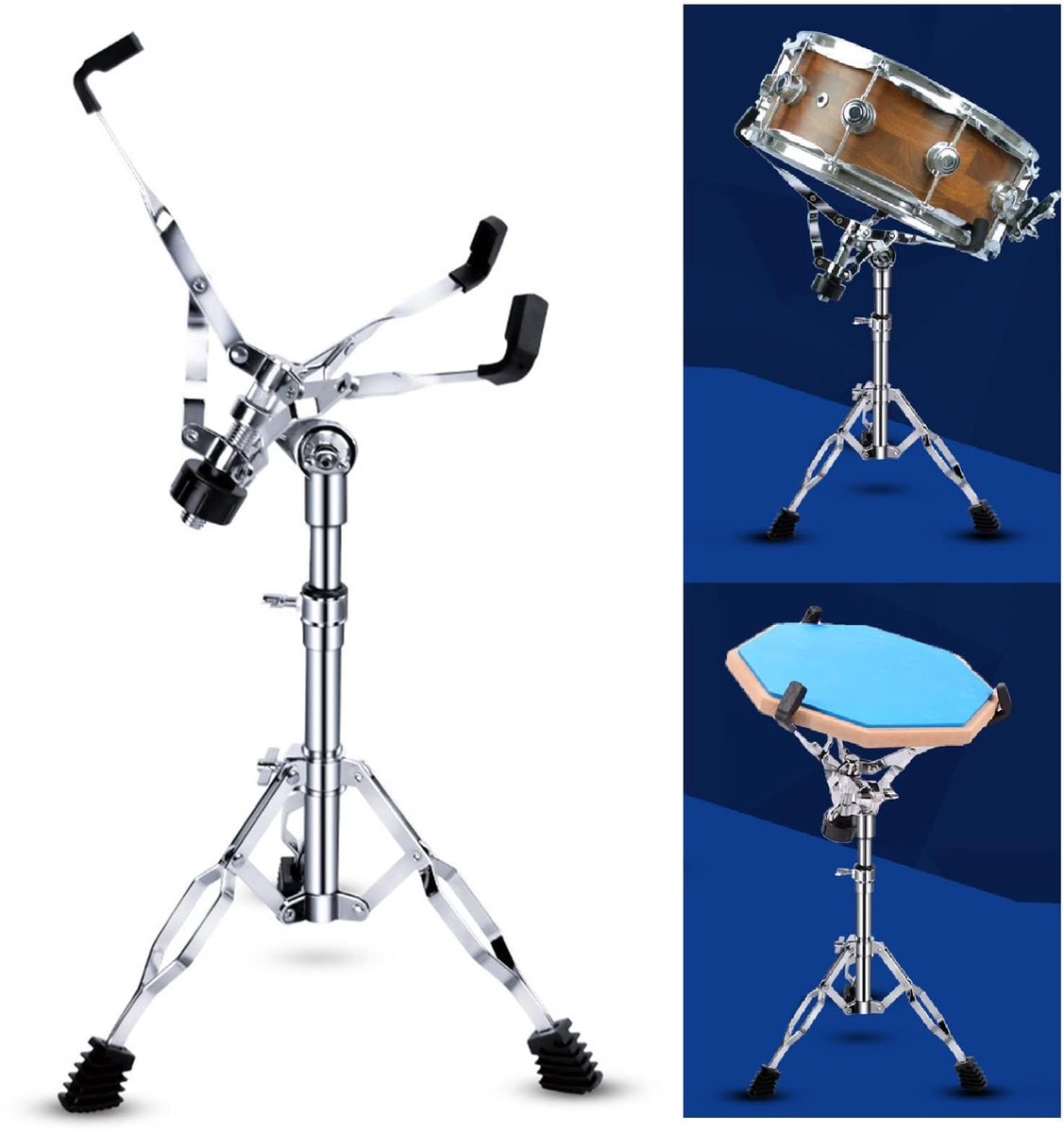 Dailygoods- Drumstandaard Verstelbaar - Verdikte Buizen - Universeel Ontwerp - Geschikt voor Snaredrums - Sterke Draagkracht - Stabiele Constructie - Drumhouder