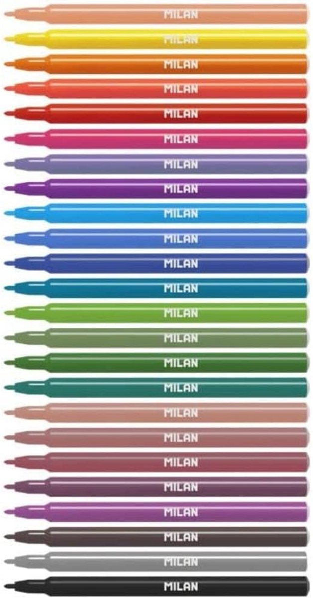 Thijox - 24 Viltstiften met Fijne Punt, 2 mm Ø, Waterbasis Inkt, Briljante Kleuren, Geschikt voor Tekenen, Schrijven, Creatieve Projecten, Kinderen en