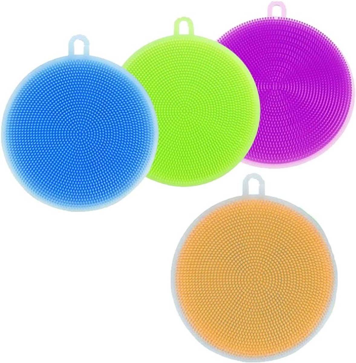 Dailygoods- Afwasborstel - Siliconen Scrubber - 4 Stuks - Multifunctioneel - Voor Wassen van Groenten en Borden - Geschikt voor Gezicht en Lichaam - Scrubborstel