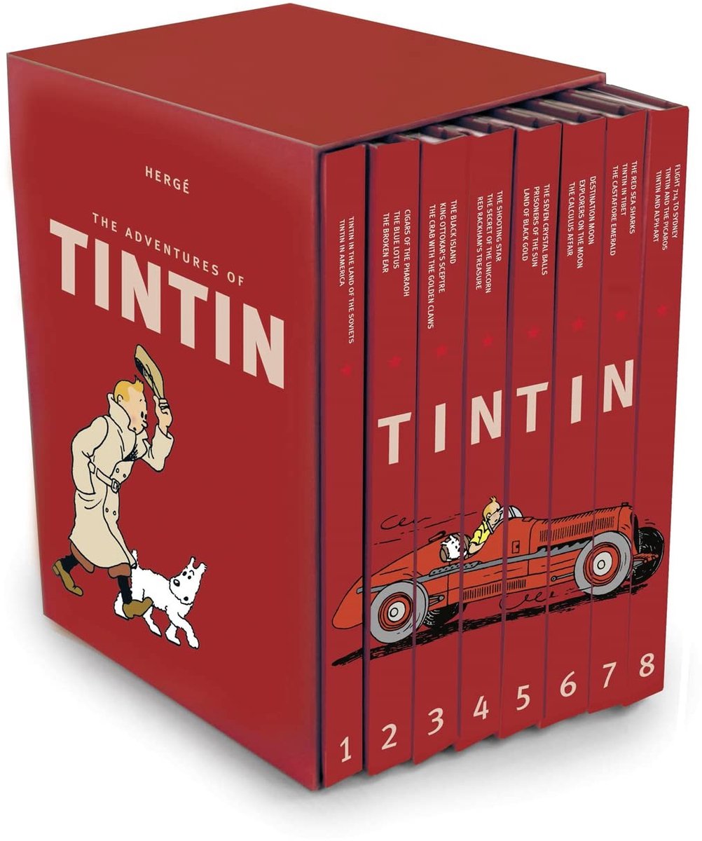 Dailygoods- Boekenset 8 Delen - De Avonturen van Kuifje - Boxset - Kinderen - Klassieke Verhalen - Ideaal Cadeau - Stripboeken