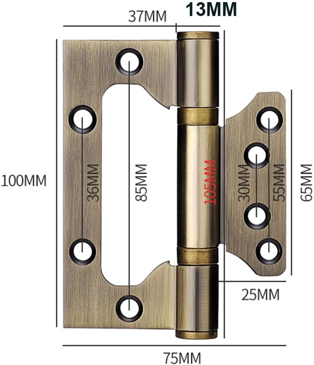 Dailygoods- Deurscharnier 100 mm - Roestvrij Stalen Scharnieren - 4 Stuks - Kogellagers - Eenvoudig te Installeren - Inclusief Schroeven - Scharnier