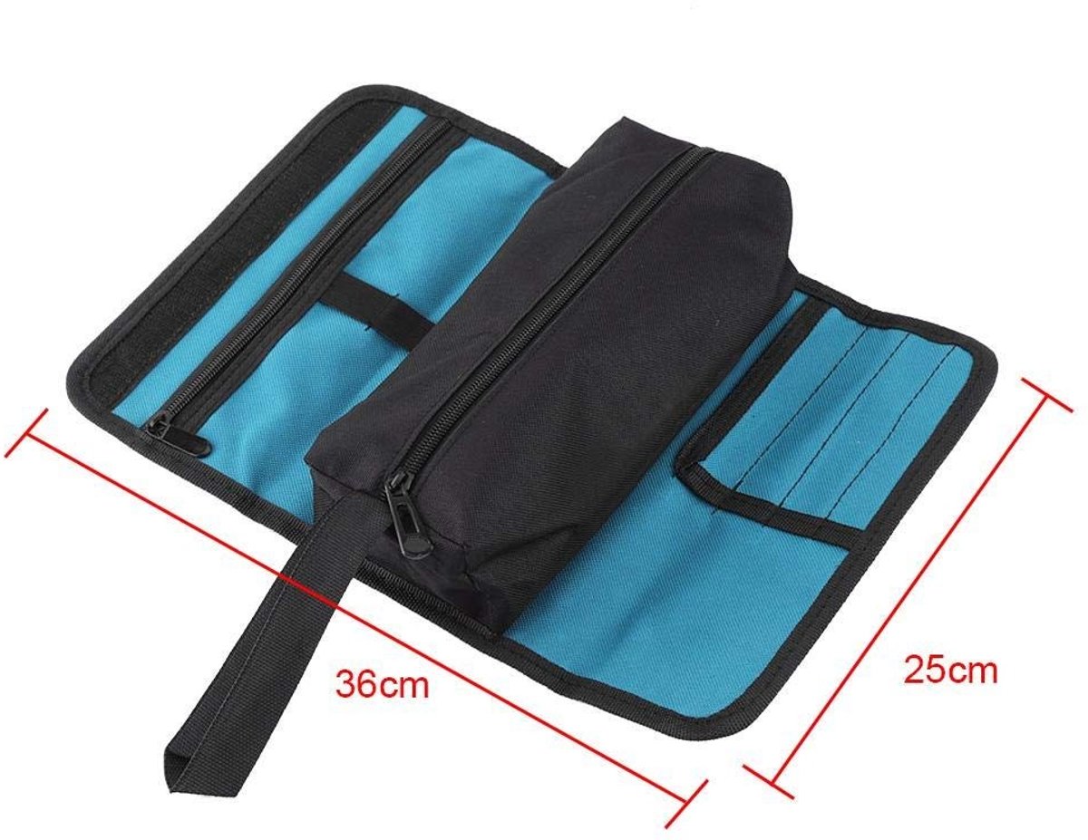 Dailygoods - Elektriciens Tool Taille Bag - Professionele Organizer - Turkoois - Opvouwbare Gereedschapstas - Handig voor Elektriciens - 2qx...