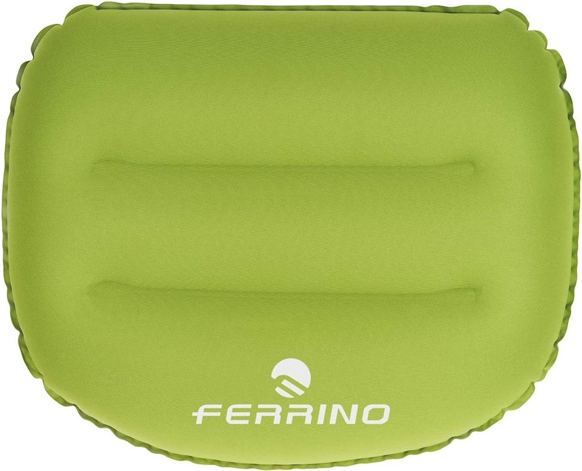 Thijox - Ferrino Air Pillow Opblaasbaar Kussen Groen - Lichtgewicht Reis Kussen voor Camping, Outdoor Avonturen, Rugzaktochten, Perfect voor Slaapzakk