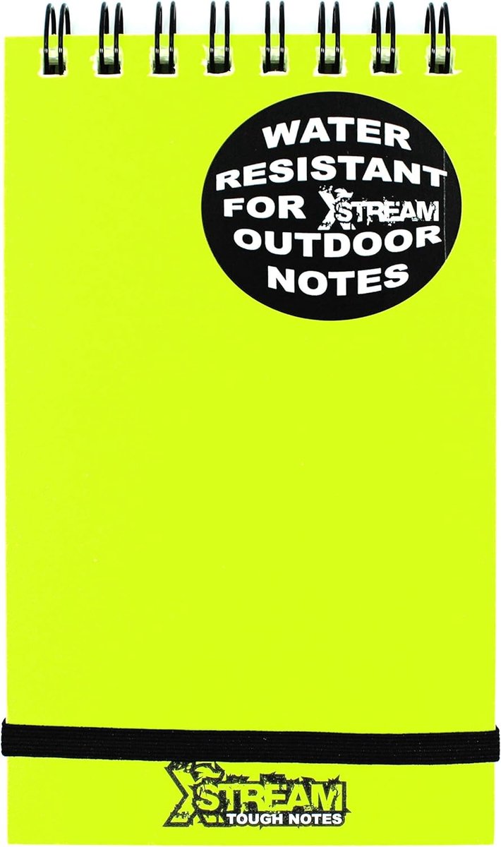 Thijox - Waterdicht Notitieboek Spiraalbinding, Waterafstotend Papier 90 g/m², Compact 12,7 x 7,6 cm, Geel, Perfect voor Camping, Buitenactiviteiten e
