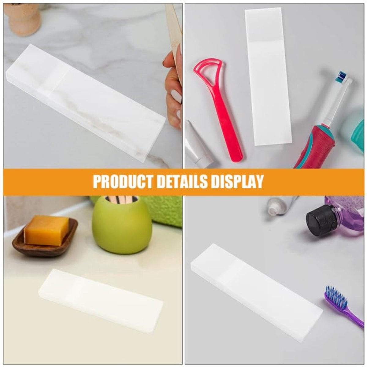 Dailygoods- Tongschraper Herbruikbaar - Opbergdoos met Deksel - Houder voor Reisschrapers - Eenvoudig Onderhoud - Veelzijdige Compatibiliteit - Plastic Container