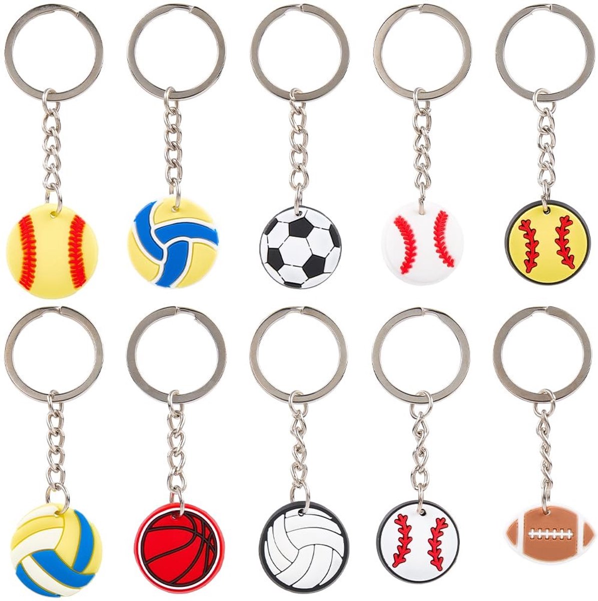 Dailygoods - 20 Stuks Volleybal Sleutelhangers in Bulk