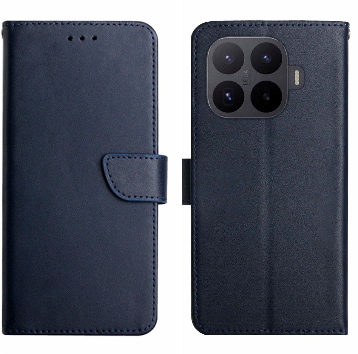 Coverup Hoesje - Geschikt voor Xiaomi 17T Pro Hoesje - Coverup Genuine Leather Book Case - Echt Leder - Blauw