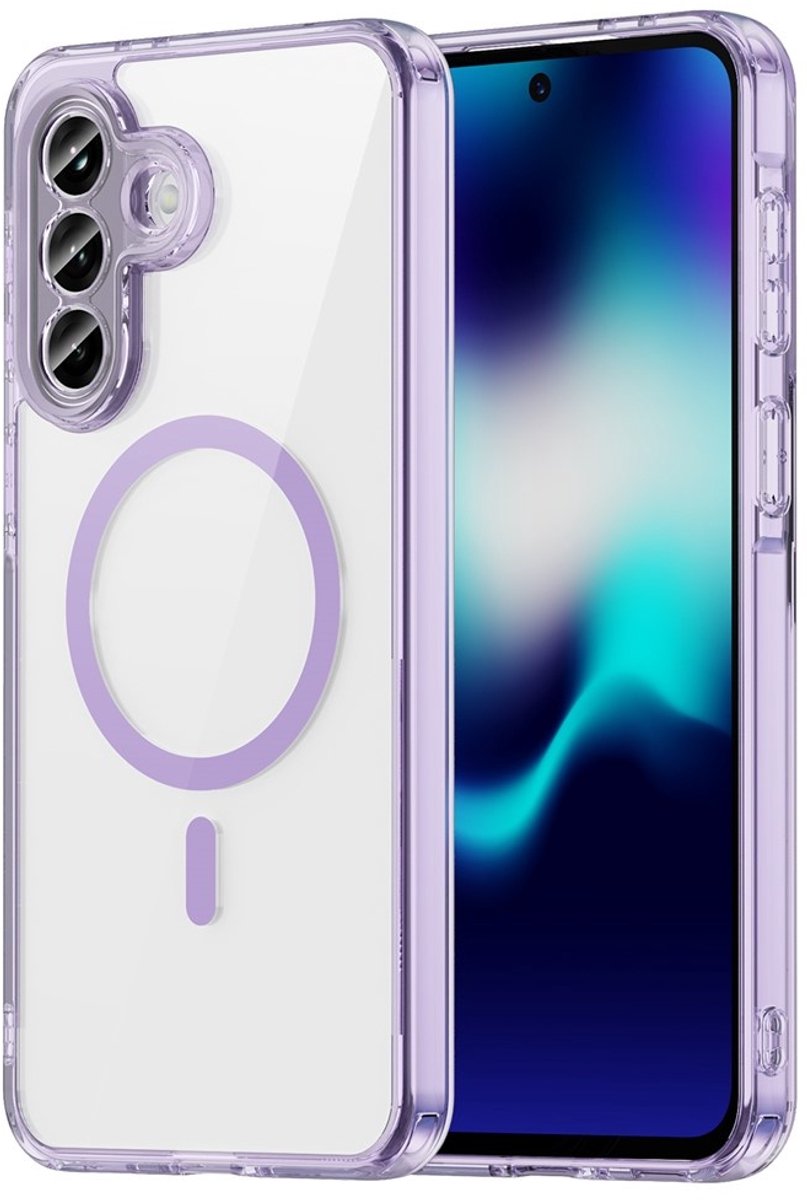 Coverup Hoesje - Geschikt voor Samsung Galaxy A37 Hoesje - Coverup Clear TPU Back Cover - MagSafe Compatible - Paars