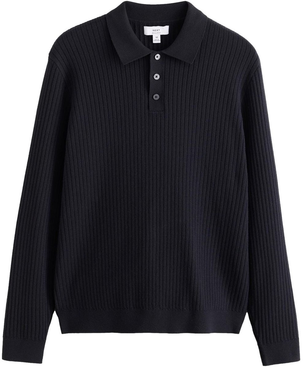 Next - Heren - Essential polo met textuur - Blauw