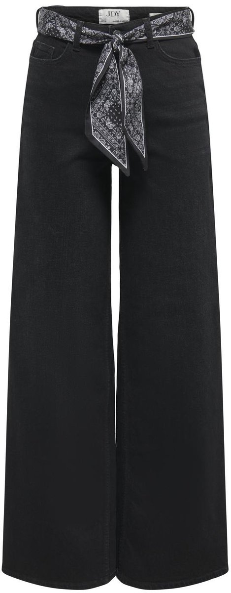 JDY - JDYVERA HW X-WID SCARF JEANS BLK DNM Dames Jeans