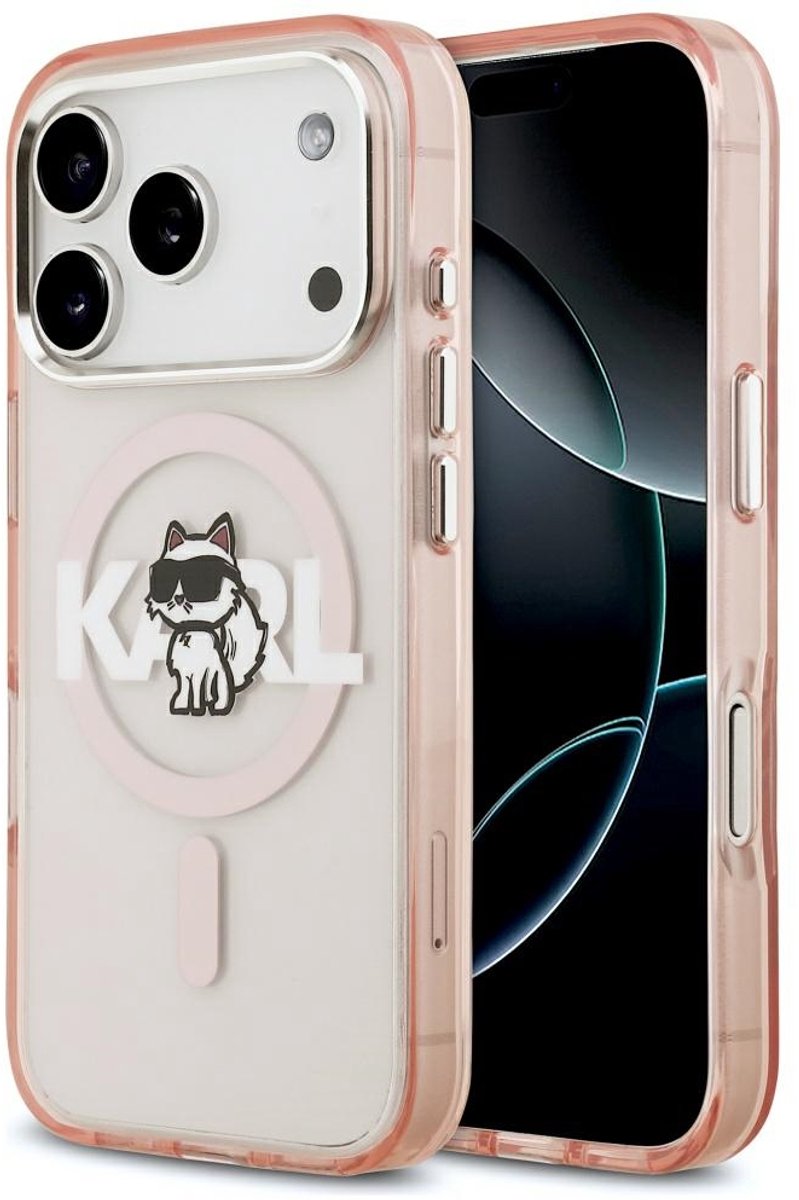 Karl Lagerfeld IML Choupette Sketch Logo MagSafe Hoesje voor iPhone 17 Pro Roze