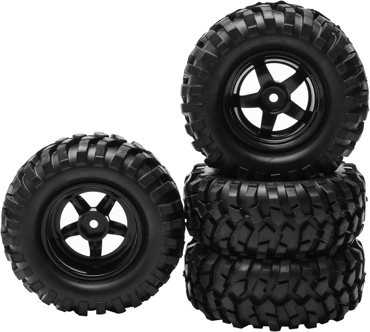 1:10 Off-Road Buggy Rubber Banden met 5 Spaak Velgen en 12mm Hex - Set van 4 Stuks voor HSP Modellen