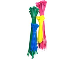 200 stuks - Kabelbinders assorti kleur - assorti maat - tiewraps