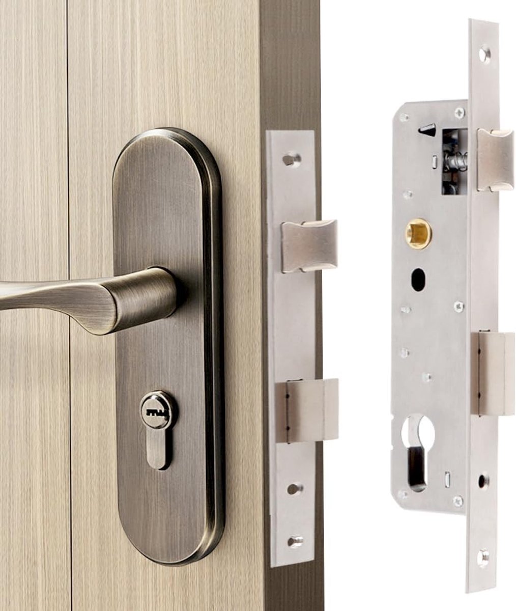 Robuuste RVS Buisframe Slot voor Tuindeuren, Verwijderbaar 85 mm, Geschikt voor Links/Rechts, Ideaal voor Metalen Deuren en Veiligheid