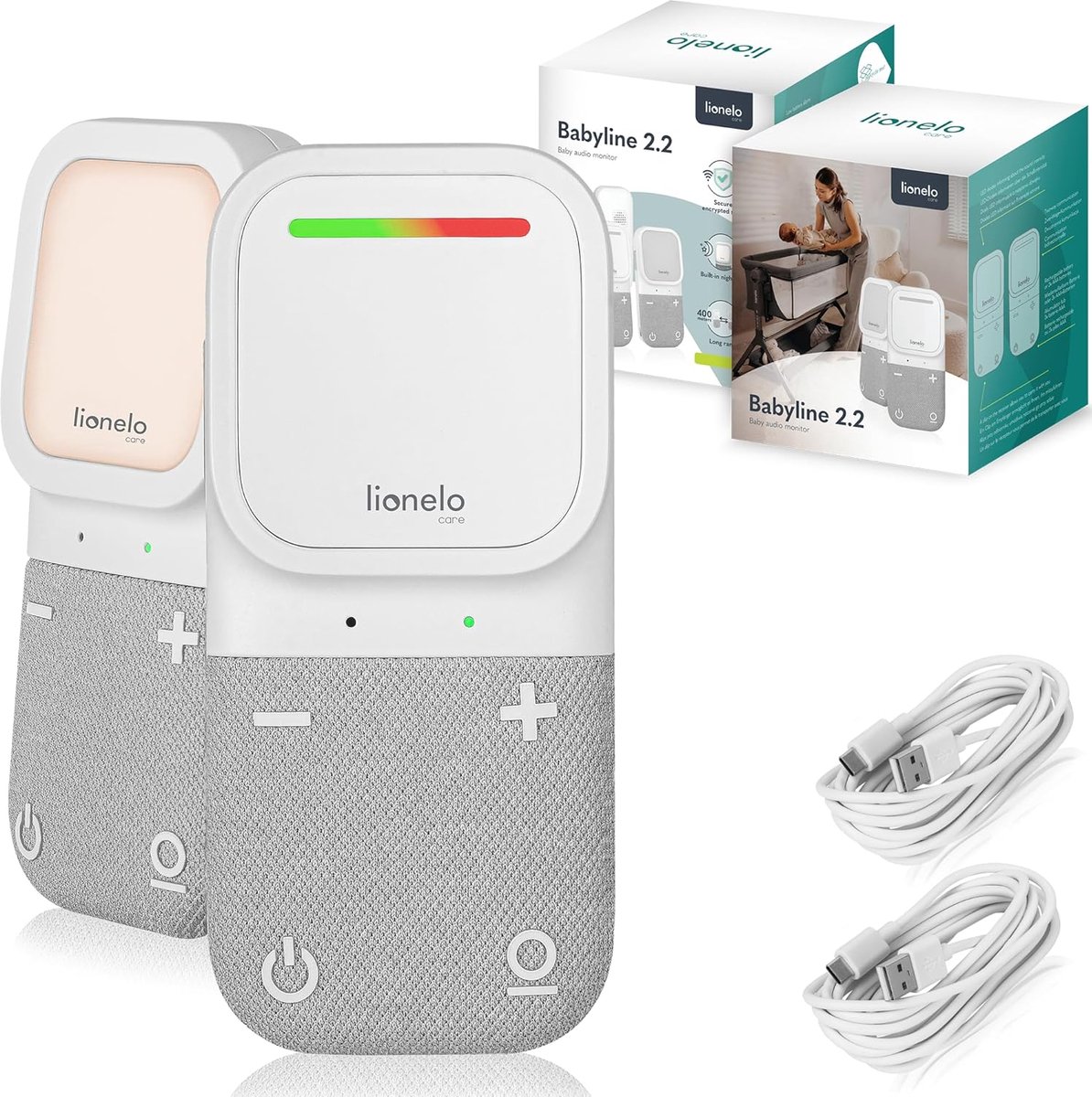 Thijox - Digitale Audio Babyfoon met Storingsvrije Verbinding 2.4 GHz | Babyline 2.2 | Bereik tot 400m Buiten | LED Geluidsindicator | Terugspreekfunc