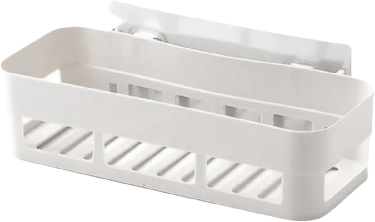 Douche Organizer zonder Boren, Wandplank voor Badkamer, Plastic Opbergplank voor Douche met Lijm, Beige Kleur