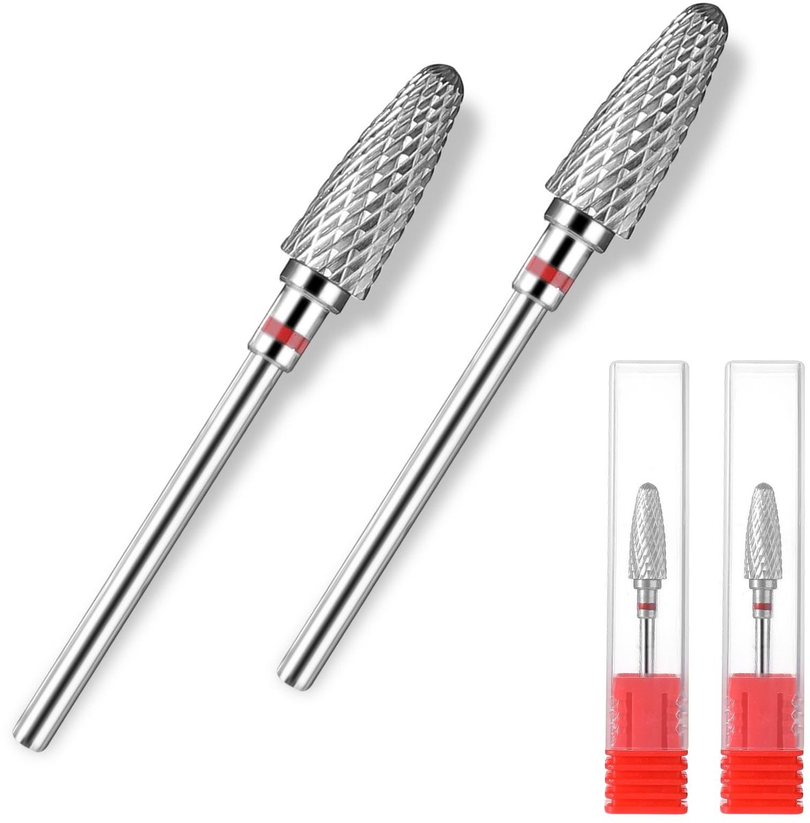 Dailygoods- Nagelboor Professioneel - Hardmetaal - 2 Stuks - Wolfraamstaal - 3/32 Inch - Voor Manicure/Pedicure - Nagelbit