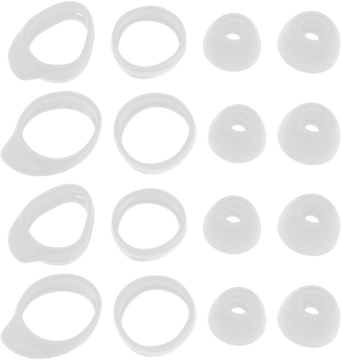 Dailygoods - siliconen oordopjes - anti-slip - wit - oorhaken - comfortabel en stevig - geschikt voor Samsung Galaxy Buds 2019 en Buds+ R175/R170