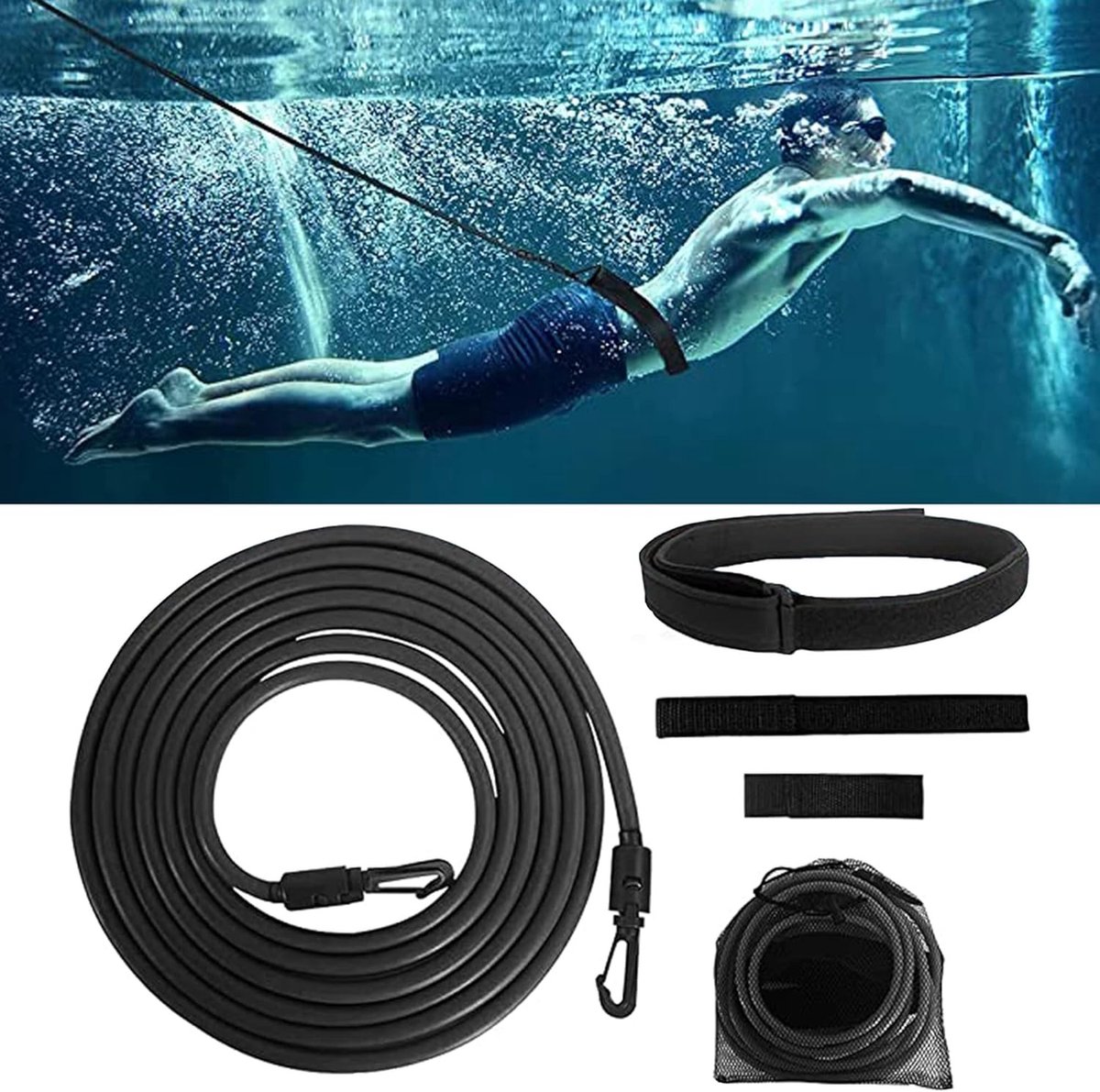 Zwemring voor Volwassenen en Kinderen, Zwemtraining met Weerstandsband, Aqua Fitness Equipment voor Zwemmen en Training in het Zwembad