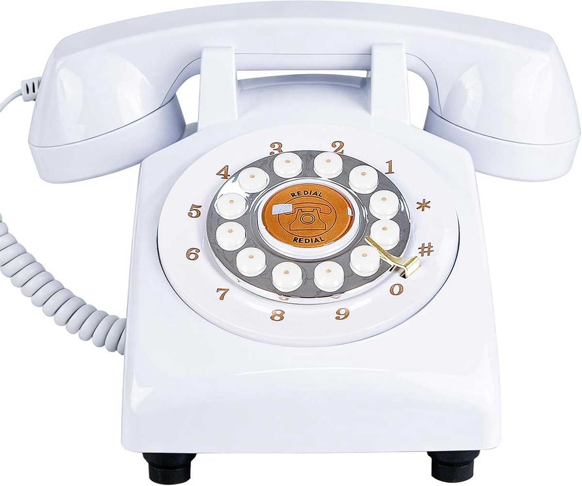 Thijox - Audio-gastenboek voor bruiloft, Retro Telefoon, Gepersonaliseerde Audioberichten, 16GB SD Geheugen, Lichtbeige, Perfect voor Feesten en Verja